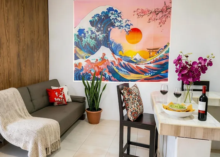 Apartamento Quiet Mornings, 1br 2br Duplex, 2 Blue Flag Beaches 15 Min Walk, Free Entry, Sleeps 2-8, Full Induction Kitchen Wifi Ac Free Bikes, Markets & Minibus 10 Min, 5th Ave & Cenotes 20 Min, Ado Bus 30 Min, Free Street Parking *