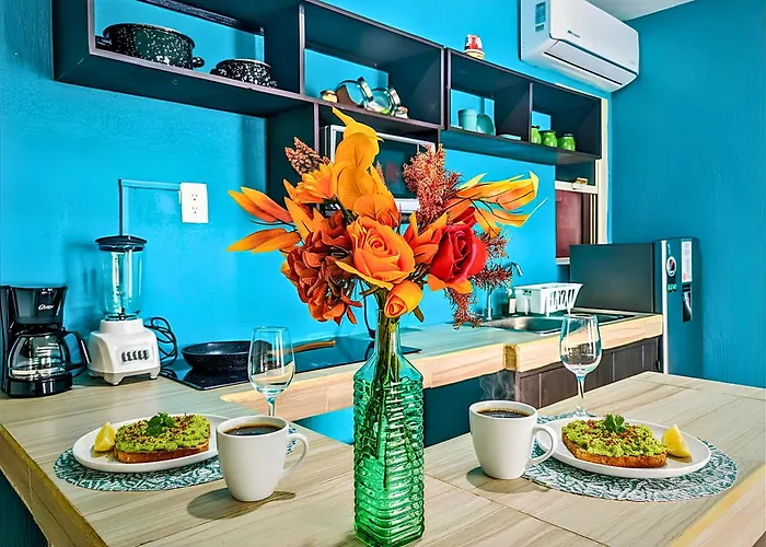 Quiet 1Br 2Br Duplex, 2 Blue Flag Beaches 15 Min Walk, Sleeps 2-8, Full Induction Kitchen Wifi Ac Free Bikes, Market & Minibus 10 Min, 5Th Ave 20 Min, Dozens Of Cenotes 20 Min, Ado Bus 30 Min, Cozumel Ferry 40 Min, Free Street Parking Apartment Playa del Carmen